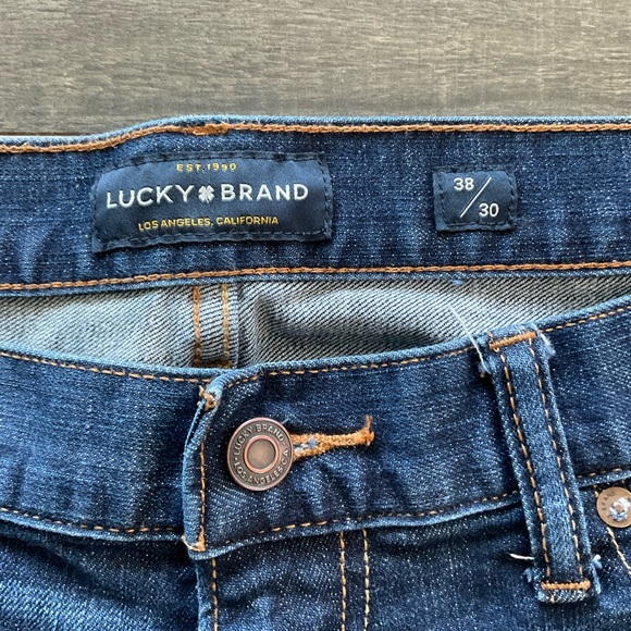 38x30 Lucky Brand 410 Athletic Fit Jeans Men's Blue Dark Wash Stretch 7MP1965T2 - Picture 6 of 14